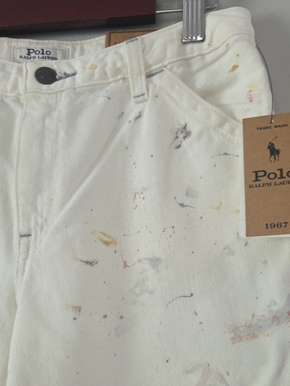 NWT Polo RL White Paint Splatter Slim Boyfriend Jeans (16) - Picture 2 of 8